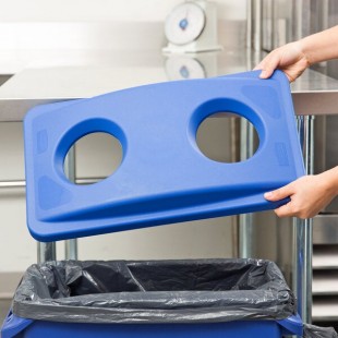Rubbermaid® FG269288BLUE Slim Jim Blue Rectangular Recycling Container Bottle / Can Lid