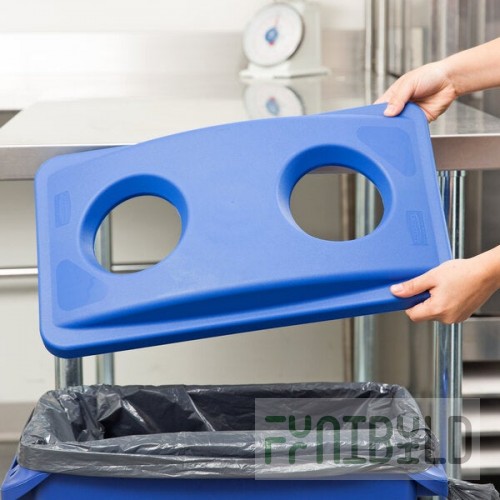 Rubbermaid® FG269288BLUE Slim Jim Blue Rectangular Recycling Container Bottle / Can Lid