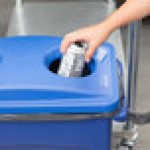 Rubbermaid® FG269288BLUE Slim Jim Blue Rectangular Recycling Container Bottle / Can Lid Rubbermaid® FG269288BLUE Slim Jim Blue Rectangular Recycling Container Bottle / Can Lid