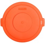 Carlisle 84103324 Bronco 32 Gallon Orange Flat Round Trash Can Lid