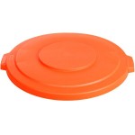 Carlisle 84103324 Bronco 32 Gallon Orange Flat Round Trash Can Lid