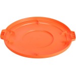 Carlisle 84103324 Bronco 32 Gallon Orange Flat Round Trash Can Lid