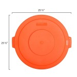 Carlisle 84103324 Bronco 32 Gallon Orange Flat Round Trash Can Lid