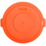 Carlisle 84103324 Bronco 32 Gallon Orange Flat Round Trash Can Lid