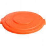 Carlisle 84103324 Bronco 32 Gallon Orange Flat Round Trash Can Lid