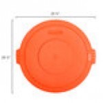 Carlisle 84103324 Bronco 32 Gallon Orange Flat Round Trash Can Lid