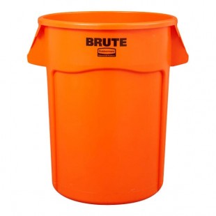 Rubbermaid® BRUTE 2119308 32 Gallon Orange Round High Visibility Trash Can Rubbermaid® BRUTE 2119308 32 Gallon Orange Round High Visibility Trash Can