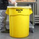 Rubbermaid® FG265500YEL BRUTE 55 Gallon Yellow Round Trash Can