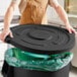 Advantage Supplies 55 Gallon Black Round Commercial Trash Can Lid