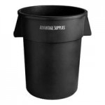 Advantage Supplies 55 Gallon Black Round Commercial Trash Can Lid