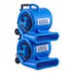 Lavex 2-Piece Compact 3-Speed Air Mover Set with Telescoping Handle, Wheels, and GFCI Power Outlets - 1/3 hp, 1,100 CFM