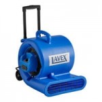 Lavex 2-Piece Compact 3-Speed Air Mover Set with Telescoping Handle, Wheels, and GFCI Power Outlets - 1/3 hp, 1,100 CFM