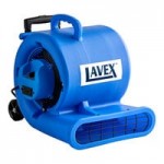 Lavex 2-Piece Compact 3-Speed Air Mover Set with Telescoping Handle, Wheels, and GFCI Power Outlets - 1/3 hp, 1,100 CFM