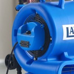 Lavex 2-Piece Compact 3-Speed Air Mover Set with Telescoping Handle, Wheels, and GFCI Power Outlets - 1/3 hp, 1,100 CFM