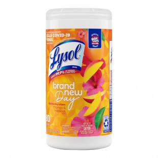 Lysol 80-Count Mango and Hibiscus Scent Disinfecting Wipes - 6/Case