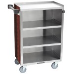 Lakeside 815RM 4 Shelf Medium Duty Stainless Steel Utility Cart with Enclosed Base and Red Maple Finish - 16 7/8 Lakeside 815RM 4 Shelf Medium Duty Stainless Steel Utility Cart with Enclosed Base and Red Maple Finish - 16 7/8