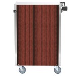 Lakeside 815RM 4 Shelf Medium Duty Stainless Steel Utility Cart with Enclosed Base and Red Maple Finish - 16 7/8 Lakeside 815RM 4 Shelf Medium Duty Stainless Steel Utility Cart with Enclosed Base and Red Maple Finish - 16 7/8