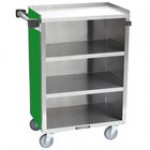 Lakeside 815RM 4 Shelf Medium Duty Stainless Steel Utility Cart with Enclosed Base and Red Maple Finish - 16 7/8 Lakeside 815RM 4 Shelf Medium Duty Stainless Steel Utility Cart with Enclosed Base and Red Maple Finish - 16 7/8