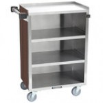 Lakeside 815RM 4 Shelf Medium Duty Stainless Steel Utility Cart with Enclosed Base and Red Maple Finish - 16 7/8 Lakeside 815RM 4 Shelf Medium Duty Stainless Steel Utility Cart with Enclosed Base and Red Maple Finish - 16 7/8