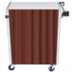 Lakeside 615RM 4 Shelf Standard Duty Stainless Steel Utility Cart with Enclosed Base and Red Maple Finish - 16 1/2