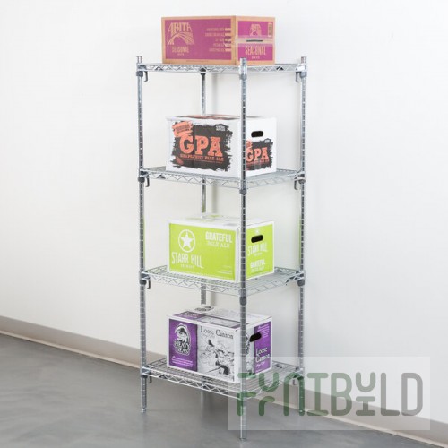 Metro A316C Super Adjustable Chrome Wire Stationary 4-Shelf Shelving Unit - 18