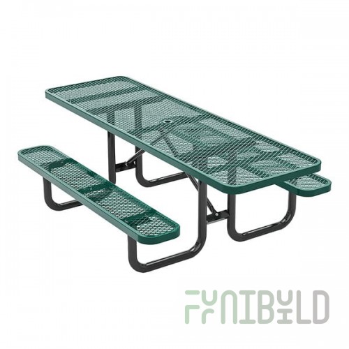 Lifeyard 8' Green Expanded Metal ADA Picnic Table