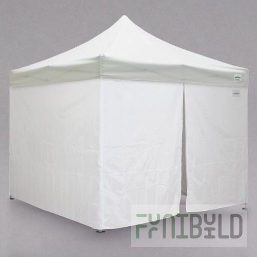 Caravan Canopy 21003206010 Classic 10' x 10' White Heavy-Duty Commercial Grade Instant Canopy Deluxe Kit with Side Walls