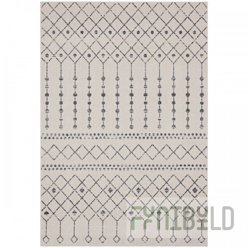 Abani Casa Collection 3' x 5' Cream / Gray Moroccan Trellis Area Rug