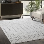 Abani Casa Collection 3' x 5' Cream / Gray Moroccan Trellis Area Rug