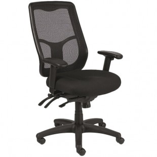 Eurotech Seating MFHB9SL-5806 Apollo Black Dove Fabric / Mesh Multi-Function High Back Swivel Office Chair