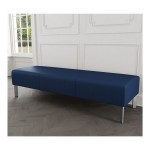 Lesro Luxe Lounge Series Patriot Plus Imperial Blue Vinyl 3-Seat Bench with Steel Legs Lesro Luxe Lounge Series Patriot Plus Imperial Blue Vinyl 3-Seat Bench with Steel Legs