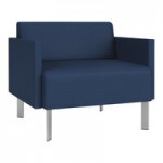 Lesro Luxe Lounge Series Patriot Plus Imperial Blue Vinyl 3-Seat Bench with Steel Legs Lesro Luxe Lounge Series Patriot Plus Imperial Blue Vinyl 3-Seat Bench with Steel Legs