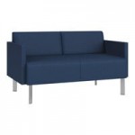 Lesro Luxe Lounge Series Patriot Plus Imperial Blue Vinyl 3-Seat Bench with Steel Legs Lesro Luxe Lounge Series Patriot Plus Imperial Blue Vinyl 3-Seat Bench with Steel Legs
