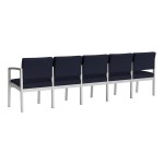 Lesro Lenox Steel Open House Navy Fabric 5-Seat Sofa with Center Arms Lesro Lenox Steel Open House Navy Fabric 5-Seat Sofa with Center Arms