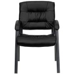 Flash Furniture BT-1404-BKGY-GG Black Leather Executive Side Chair with Titanium Frame Finish Flash Furniture BT-1404-BKGY-GG Black Leather Executive Side Chair with Titanium Frame Finish