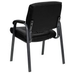 Flash Furniture BT-1404-BKGY-GG Black Leather Executive Side Chair with Titanium Frame Finish Flash Furniture BT-1404-BKGY-GG Black Leather Executive Side Chair with Titanium Frame Finish