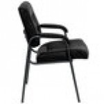Flash Furniture BT-1404-BKGY-GG Black Leather Executive Side Chair with Titanium Frame Finish Flash Furniture BT-1404-BKGY-GG Black Leather Executive Side Chair with Titanium Frame Finish