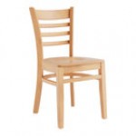 Lancaster Table & Seating Natural Finish Wood Ladder Back Chair with Navy Vinyl Seat - Assembled Lancaster Table & Seating Natural Finish Wood Ladder Back Chair with Navy Vinyl Seat - Assembled