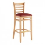 Lancaster Table & Seating Natural Finish Wood Ladder Back Chair with Navy Vinyl Seat - Assembled Lancaster Table & Seating Natural Finish Wood Ladder Back Chair with Navy Vinyl Seat - Assembled