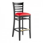 Lancaster Table & Seating Natural Finish Wood Ladder Back Chair with Navy Vinyl Seat - Assembled Lancaster Table & Seating Natural Finish Wood Ladder Back Chair with Navy Vinyl Seat - Assembled
