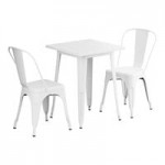 Lancaster Table & Seating Alloy Pearl White Indoor Arm Chair with Walnut Wood Seat Lancaster Table & Seating Alloy Pearl White Indoor Arm Chair with Walnut Wood Seat