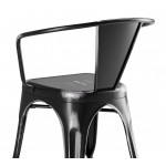 Lancaster Table & Seating Alloy Distressed Onyx Black Outdoor Arm Chair Lancaster Table & Seating Alloy Distressed Onyx Black Outdoor Arm Chair