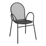 Lancaster Table & Seating Harbor Black Steel Mesh Outdoor Arm Chair Lancaster Table & Seating Harbor Black Steel Mesh Outdoor Arm Chair