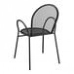 Lancaster Table & Seating Harbor Black Steel Mesh Outdoor Arm Chair Lancaster Table & Seating Harbor Black Steel Mesh Outdoor Arm Chair
