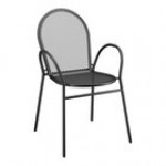 Lancaster Table & Seating Harbor Black Steel Mesh Outdoor Arm Chair Lancaster Table & Seating Harbor Black Steel Mesh Outdoor Arm Chair