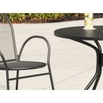 Lancaster Table & Seating Harbor Black Steel Mesh Outdoor Arm Chair Lancaster Table & Seating Harbor Black Steel Mesh Outdoor Arm Chair