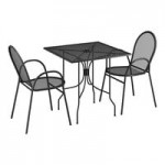 Lancaster Table & Seating Harbor Black Steel Mesh Outdoor Arm Chair Lancaster Table & Seating Harbor Black Steel Mesh Outdoor Arm Chair