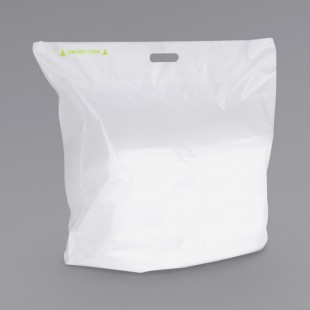 Fast Take Tamper-Evident White HDPE Carry Out Bag - 24 Fast Take Tamper-Evident White HDPE Carry Out Bag - 24