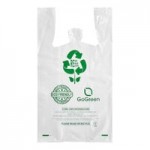 Choice 1/6 Standard Size 2.25 Mil Green Reusable Extra Heavy-Duty Plastic T-Shirt Bag - 200/Case