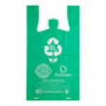 Choice 1/6 Standard Size 2.25 Mil Green Reusable Extra Heavy-Duty Plastic T-Shirt Bag - 200/Case